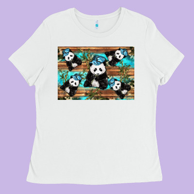 Camouflage Baby Panda Ladies Tee Designed By Artiststas