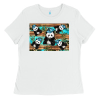 White Camouflage Baby Panda Ladies Tee - Artiststas