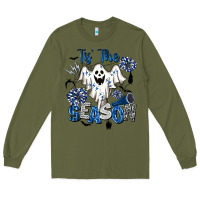 Army Green Tis' The Season Cheer Ghost Long Sleeve Tee - BarkalooDesign