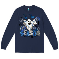 Navy Tis' The Season Cheer Ghost Long Sleeve Tee - BarkalooDesign
