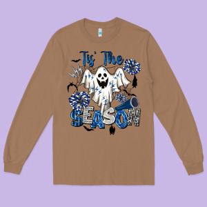 Tis' The Season Cheer Ghost Long Sleeve Tee Designed By Barkaloodesign