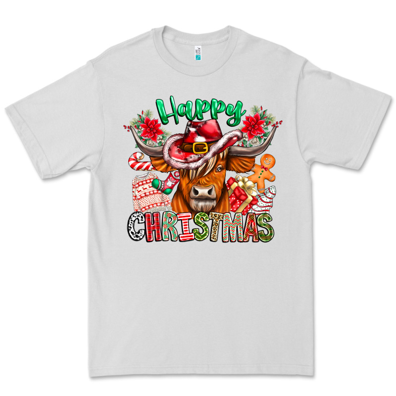 Happy Christmas Cow Premium Tee by CowhideDigitalArt | Teevron