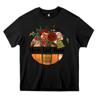 Black preview customize floral pumpkin Heavy Core Tee - BundleAndBundleShop