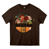 Chocolate Brown preview customize floral pumpkin Heavy Core Tee - BundleAndBundleShop