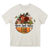 Cream preview customize floral pumpkin Heavy Core Tee - BundleAndBundleShop