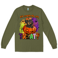 Army Green did somebody say treat Long Sleeve Tee - BarkalooDesign