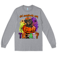 Heather Grey did somebody say treat Long Sleeve Tee - BarkalooDesign