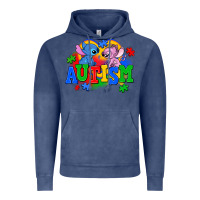 Vintage Denim autism stitch with lilo Vintage Hoodie - AdoDesignShop