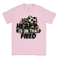 Bubblegum Pink my heart is on that field soccer Classic Tee - FaDigitalArtStudio