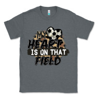 Charcoal Heather my heart is on that field soccer Classic Tee - FaDigitalArtStudio