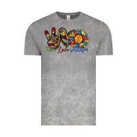 Cloud Rock peace love autism sunflower Vintage Tee - RacoonDesign