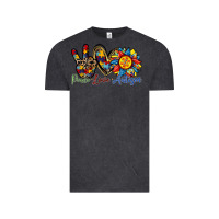 Vintage Black peace love autism sunflower Vintage Tee - RacoonDesign