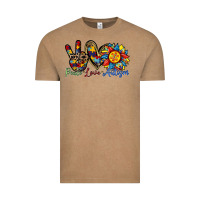 Vintage Coffee peace love autism sunflower Vintage Tee - RacoonDesign