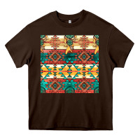 Chocolate Brown native american aztec seamless pattern Heavy Core Tee - BundleAndBundleShop