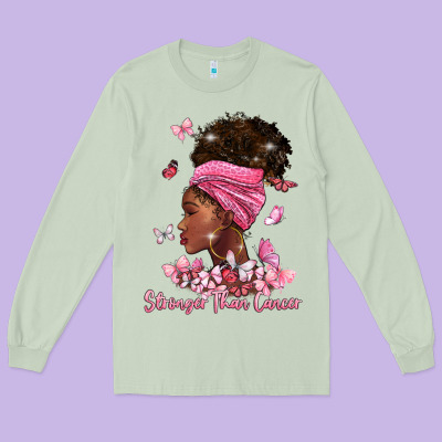 Stronger Than Cancer Long Sleeve Tee Designed By Barkaloodesign