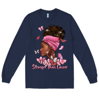 Navy stronger than cancer Long Sleeve Tee - BarkalooDesign