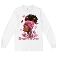 White stronger than cancer Long Sleeve Tee - BarkalooDesign