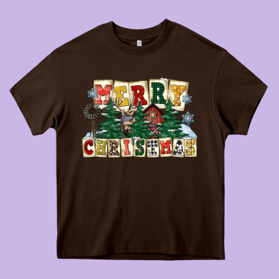 Merry Christmas Heavy Core Tee Designed By Fadigitalartstudio
