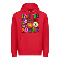 Red Hallowen Boo Premium Hoodie - AdoDesignShop