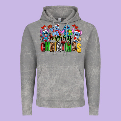 Merry Christmas Stitch Vintage Hoodie Designed By Adodesignshop