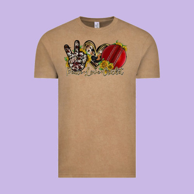 Peace Love Cricket Vintage Tee Designed By Racoondesign