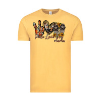 Vintage Mustard peace love dog mama Vintage Tee - RacoonDesign