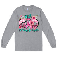Heather Grey with god all things are possible Long Sleeve Tee - BarkalooDesign