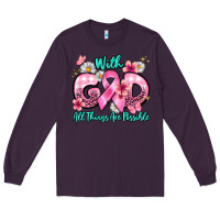 Plum with god all things are possible Long Sleeve Tee - BarkalooDesign