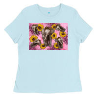 Baby Blue Baby elephant sunflowers kid's bottle Ladies Tee - Artiststas