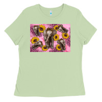 Matcha Baby elephant sunflowers kid's bottle Ladies Tee - Artiststas