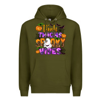 Army Green thick thighs spooky vibes Premium Hoodie - AdoDesignShop