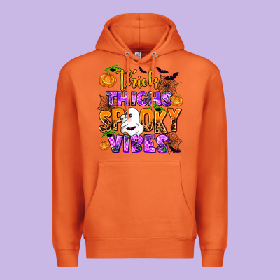 Thick Thighs Spooky Vibes Premium Hoodie Designed By Adodesignshop