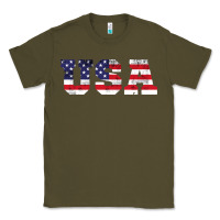 Army Green usa Classic Tee - DesigneFamous