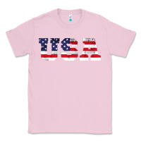 Bubblegum Pink usa Classic Tee - DesigneFamous