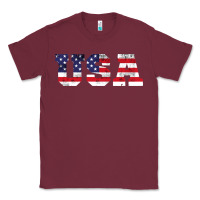 Burgundy usa Classic Tee - DesigneFamous