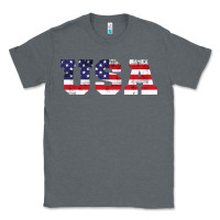 Charcoal Heather usa Classic Tee - DesigneFamous