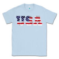 Dusty Blue usa Classic Tee - DesigneFamous