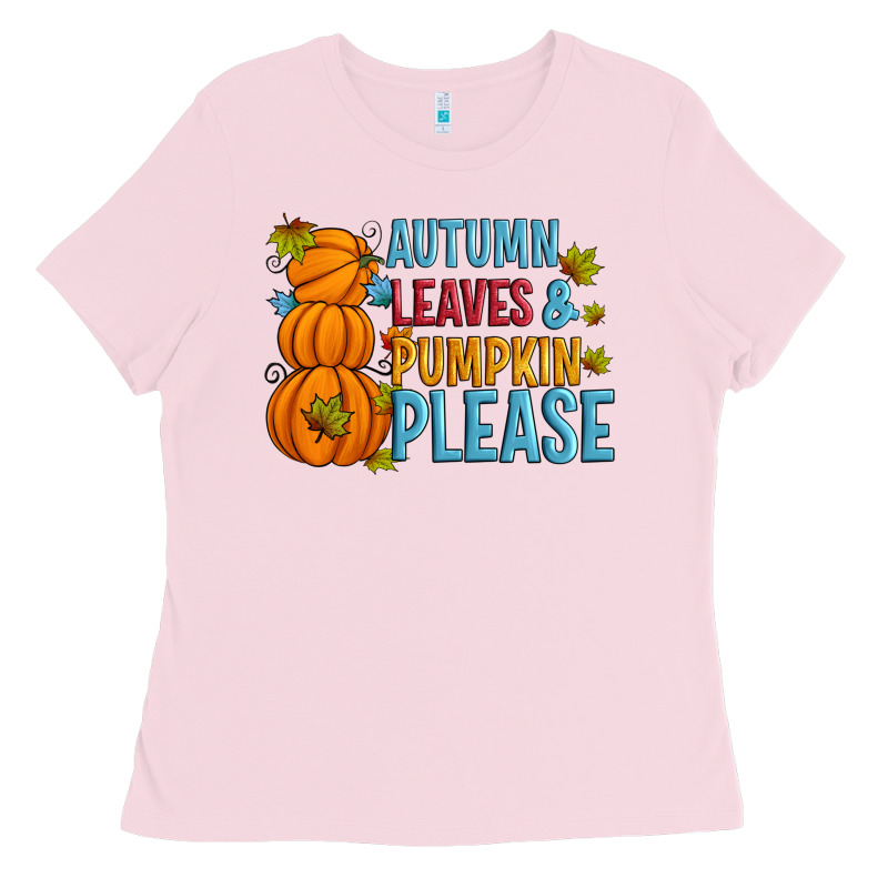 Autumn Leaves And Pumpkin Please Ladies Tee by Artiststas | Teevron