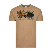 Vintage Coffee peace love hockey Vintage Tee - RacoonDesign