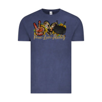 Vintage Denim peace love hockey Vintage Tee - RacoonDesign