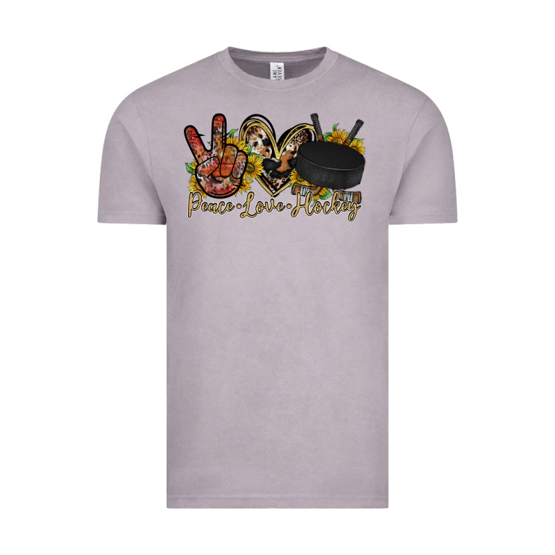 Peace Love Hockey Vintage Tee by RacoonDesign | Teevron
