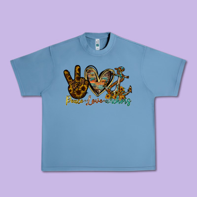 Peace Love Anchors Urban Heavy Tee Designed By Racoondesign