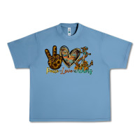Pebble Blue peace love anchors Urban Heavy Tee - RacoonDesign