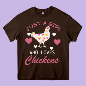 Just A Girl Who Love Chickens Heavy Core Tee Designed By Bettercallsaul