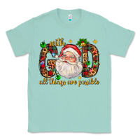 Seafoam with god all things are possible with santa claus bbs Classic Tee - BundleAndBundleShop