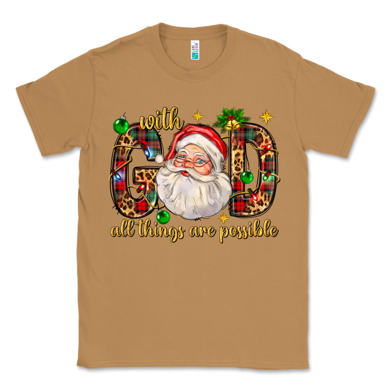 With God All Things Are Possible With Santa Claus Bbs Classic Tee by BundleAndBundleShop | Teevron