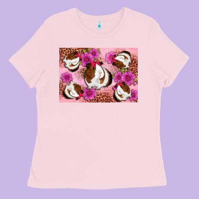Guinea Pig Flowers Ladies Tee Designed By Artiststas