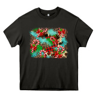 Asphalt Christmas Plaid Turquoise Glitter Cowhide Heavy Core Tee - FaDigitalArtStudio
