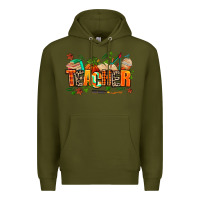 Army Green fall teacher Premium Hoodie - AdoDesignShop