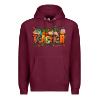 Burgundy fall teacher Premium Hoodie - AdoDesignShop